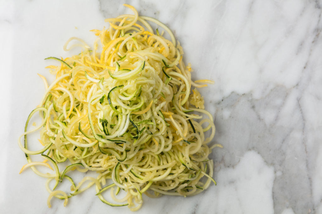Noodles made from zucchini