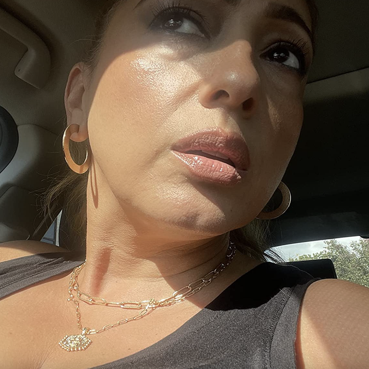 reviewer wearing the foundation