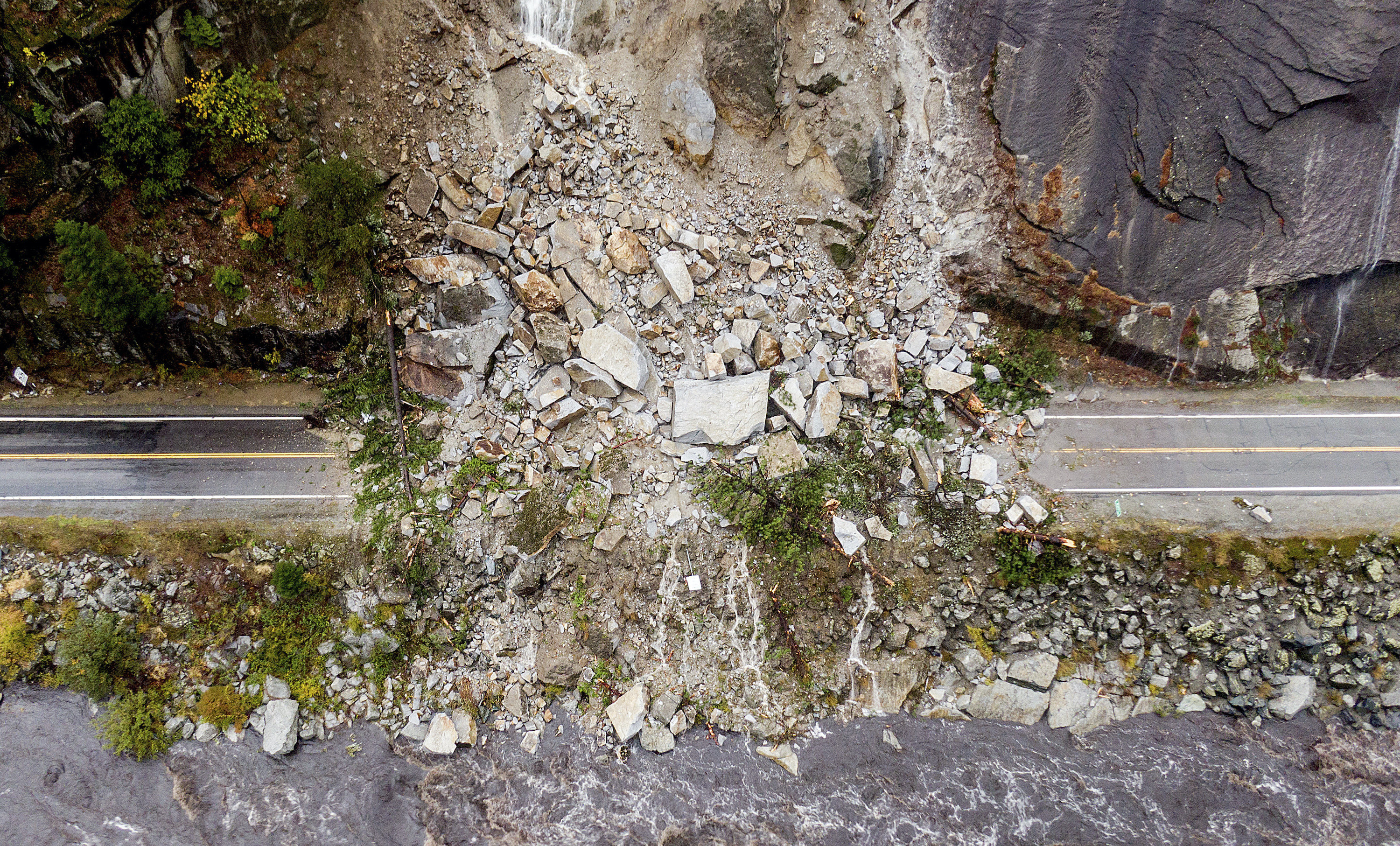 A photo of a landslide taken from above