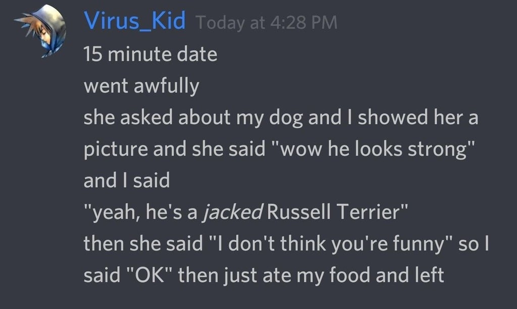 person who ruins a date wiith an awkward joke
