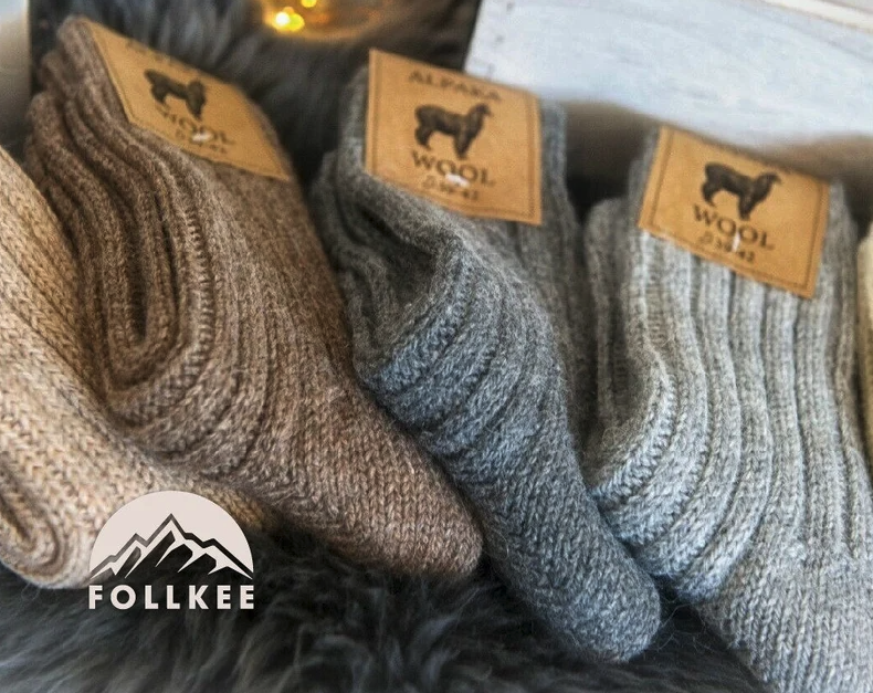 the wool socks in tan, brown, dark gray, and light gray