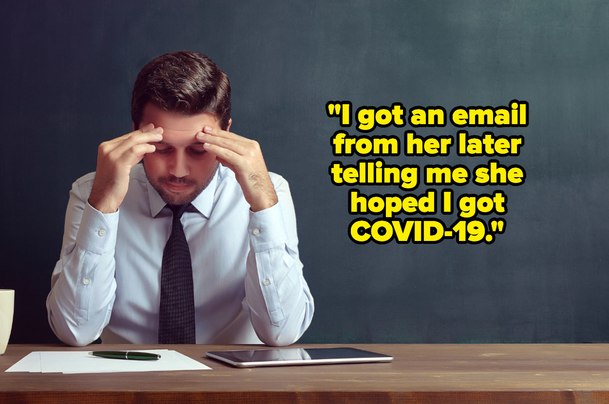 &quot;I got an email from her later telling me she hoped I got COVID-19&quot; over a stressed teacher at his desk