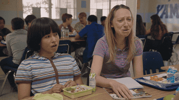 Maya and Anna in Pen 15 saying &quot;ew&quot; at lunch