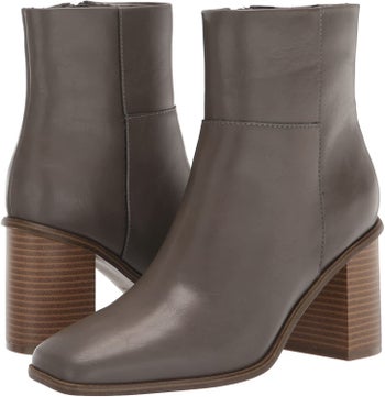 the boots in a dark gray color