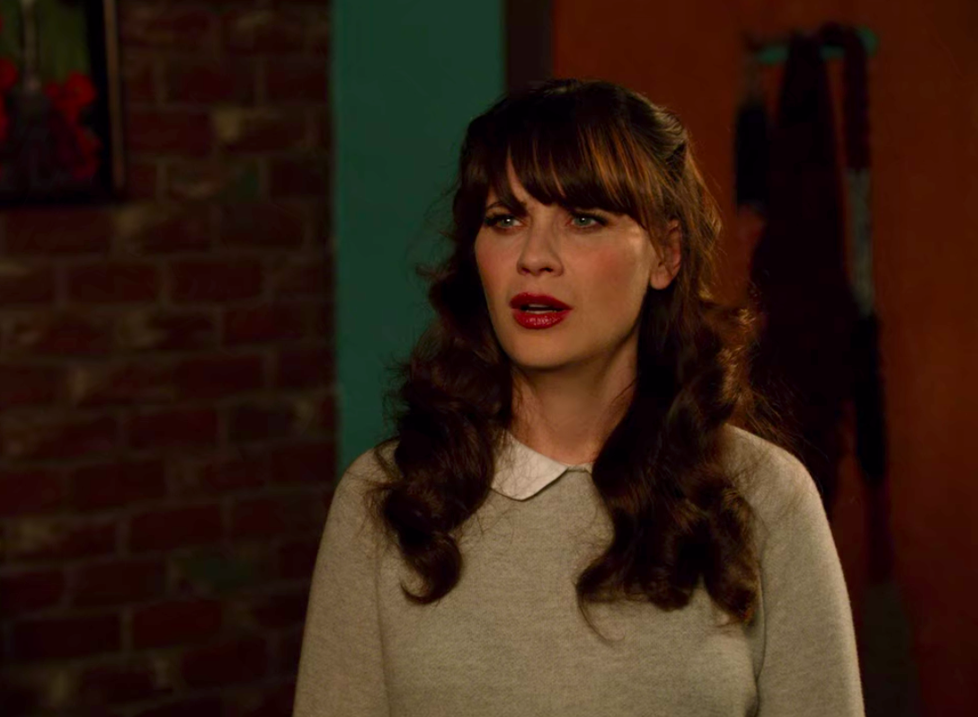 Jess from New Girl looking shocked and confused