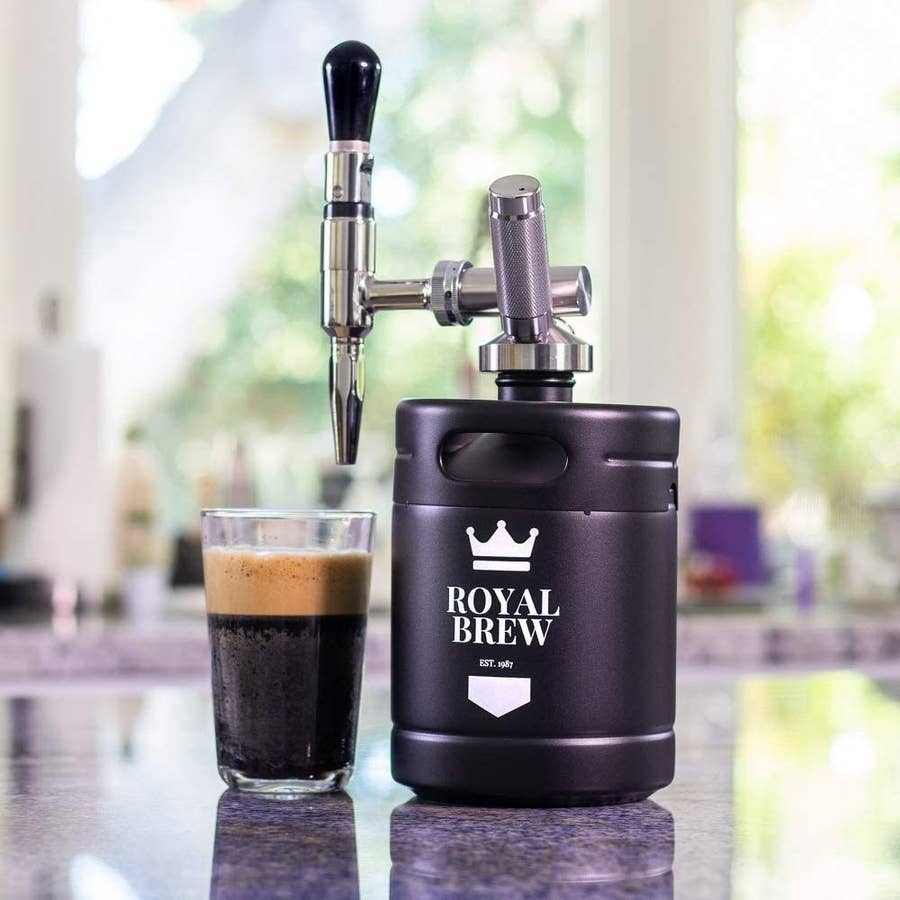 Royal Brew Nitro Cold Brew Coffee Maker Home Keg Kit System - Black