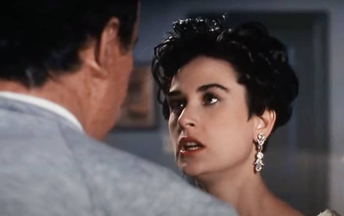 Demi moore talking to her husband in an argumentative state
