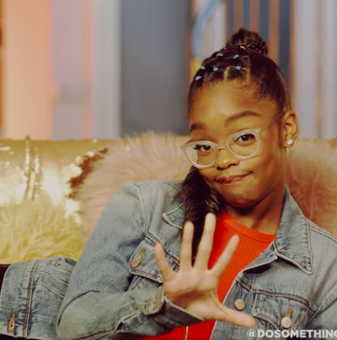 Marsai Martin gesturing "Stop"