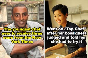Marcus Samuellson, the youngest chef ever to receive three stars from the new york times, and kristen kish, who went on top chef after her boss guest judged and told her she had to try it