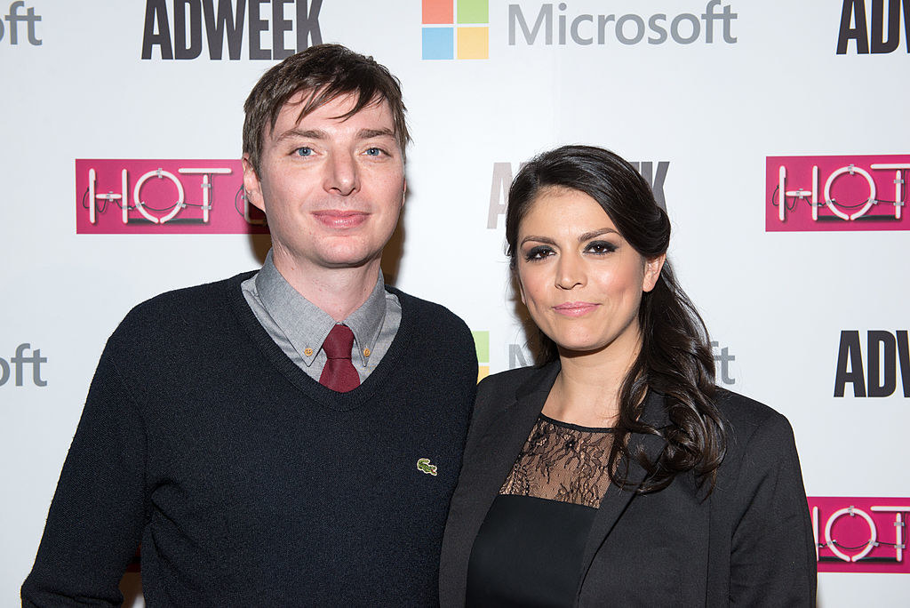Mike O'Brien and Cecily Strong on the red carpet