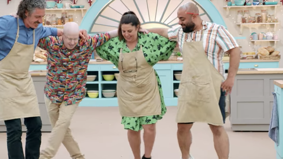 Giuseppe, Matt, Amanda, and George dancing together