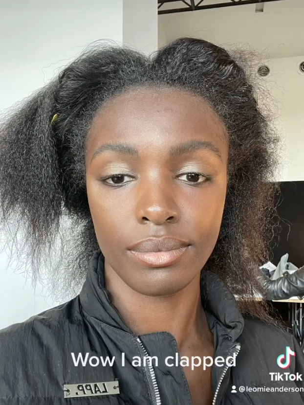 Leomie with an ashen looking face and the words &quot;Wow I am clapped.&quot;