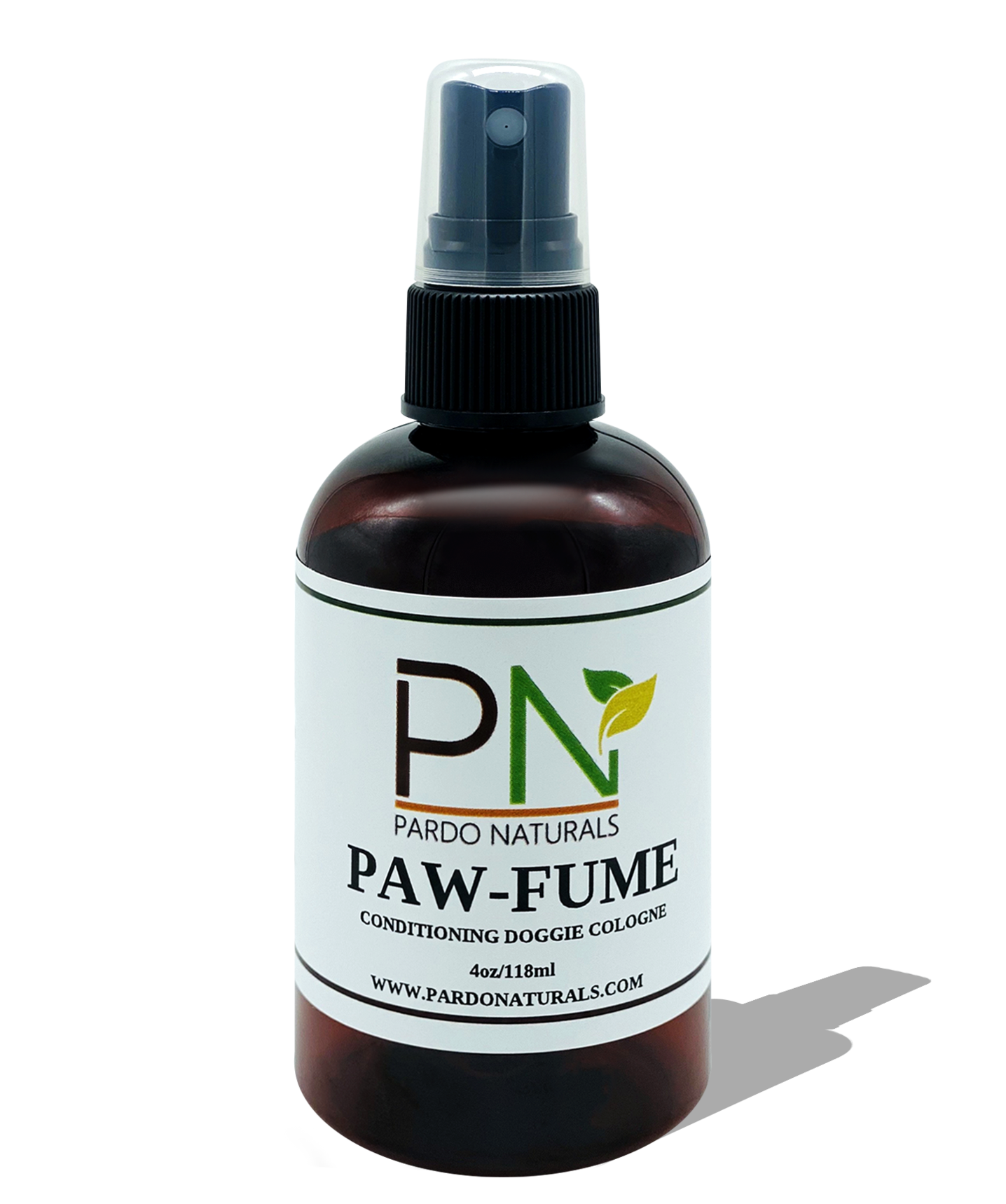 A bottle that reads "Paw-Fume, conditioning doggie cologne" from Pardo Naturals