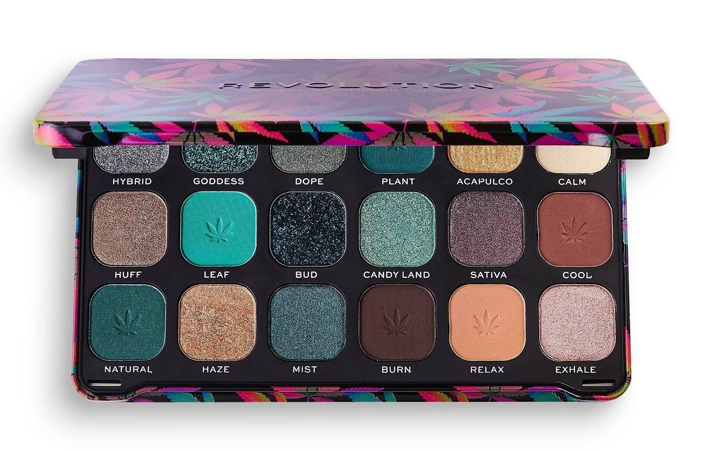 The Chilled with Cannabis Sativa Makeup Revolution Forever Flawless Eyeshadow Palette