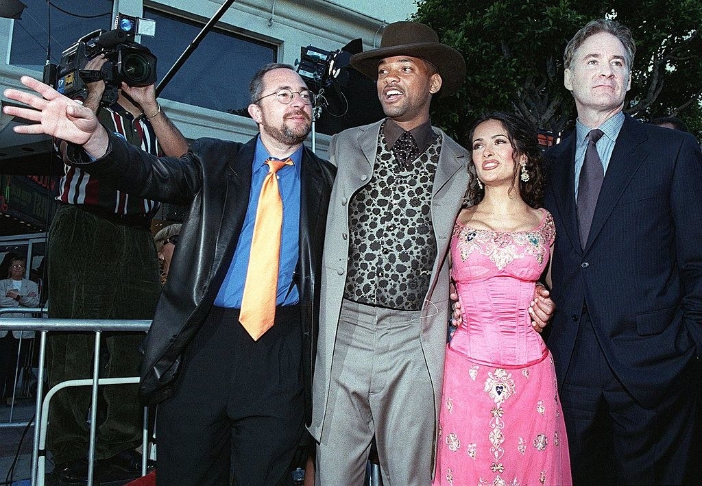 Barry Sonnenfeld(L), Will Smith, Salma Hayek, and Kevin Kline arrive at the premiere of the film &quot;Wild Wild West&quot;