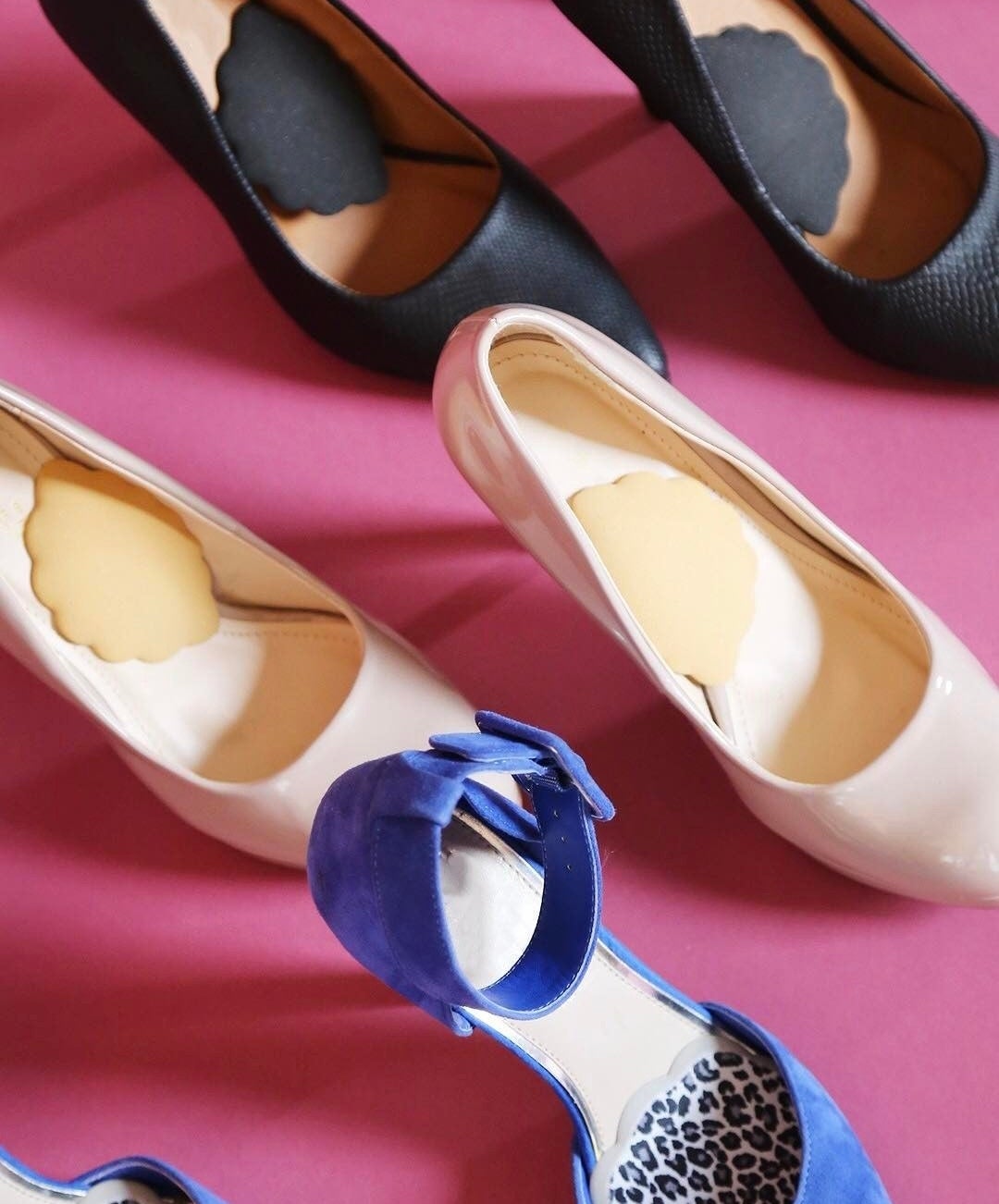 Foot Petals in several pairs of high heels