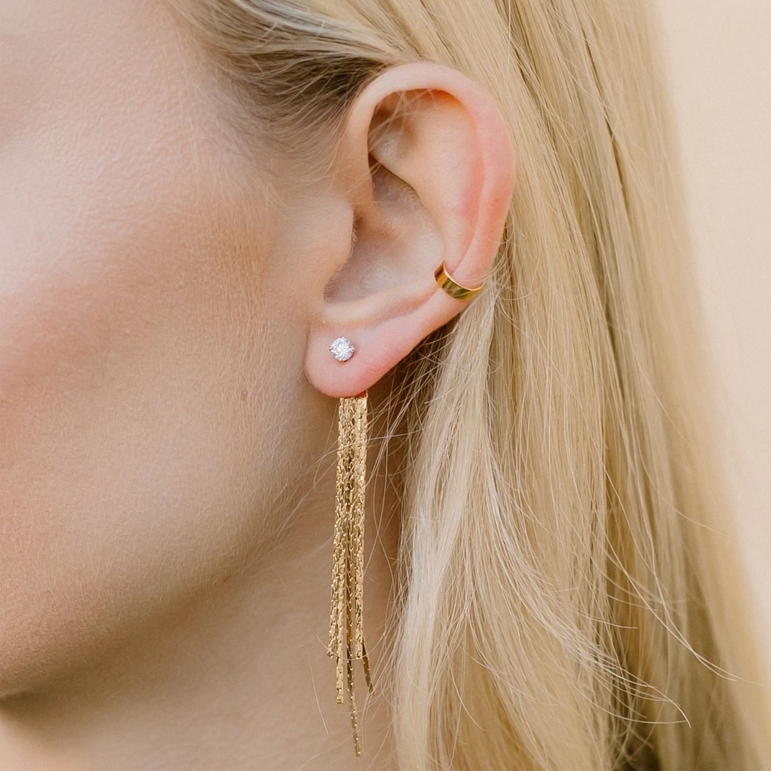 model wearing the earrings