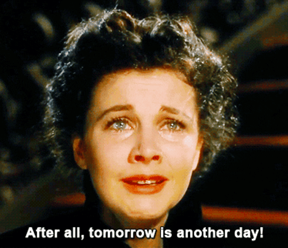 Scarlett saying &quot;After all, tomorrow is another day&quot;