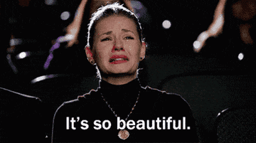 Gif of character from &quot;Happy Endings&quot; crying and saying &quot;It&#x27;s so beautiful&quot;