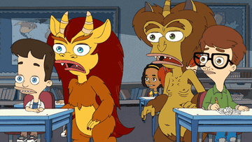 big mouth characters and hormone monsters saying &quot;Holy shit&quot;