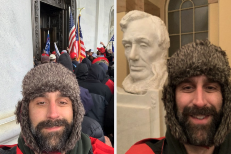 Mazzocco selfies while storming the US capitol