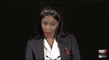 Gif of Jessica Williams who plays the main character in The Incredible Jessica James