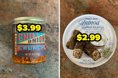 The chili onion crunch is $3.99 and the Quinoa Dolmas are $2.99