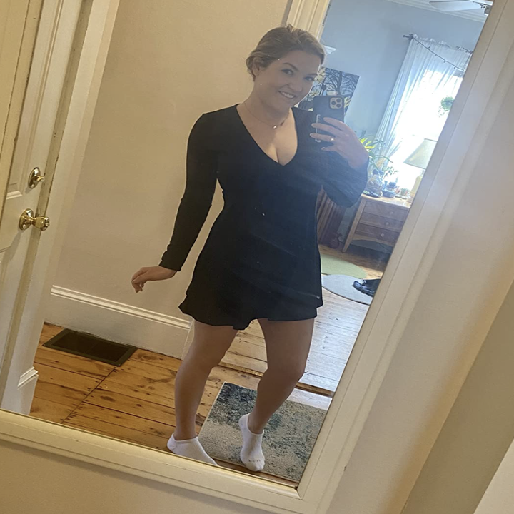 A customer review photo of them wearing the dress