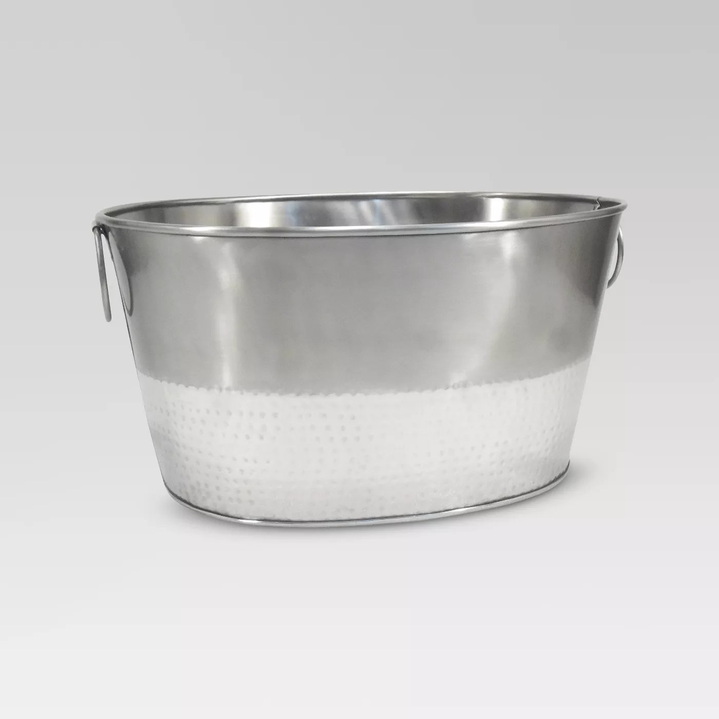 The stainless steel beverage tub with a hammered bottom