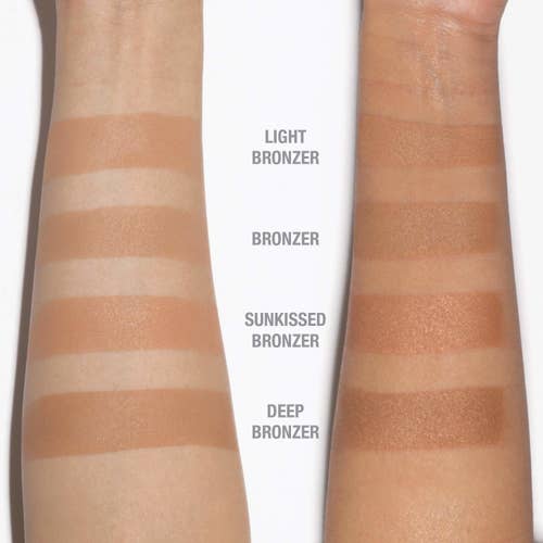 bronzer in different shades swatched on two different arms