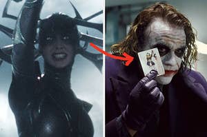 hela on the left and the joker on the right