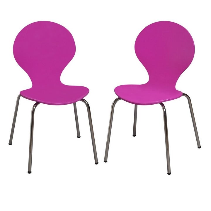 Two pink kids' chairs