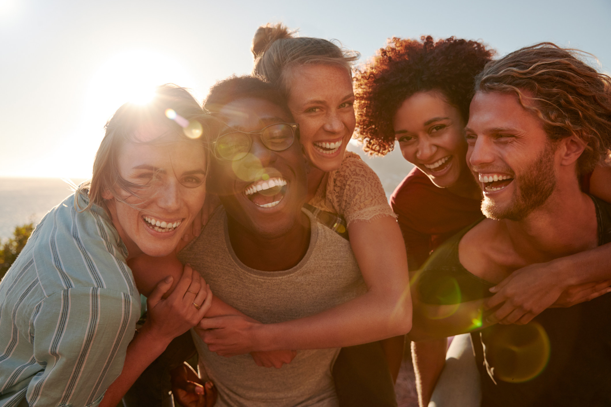 A group of friends smiling for the camera