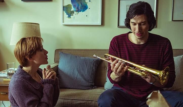 A still of Scarlett Johansson and Adam Driver from the movie.