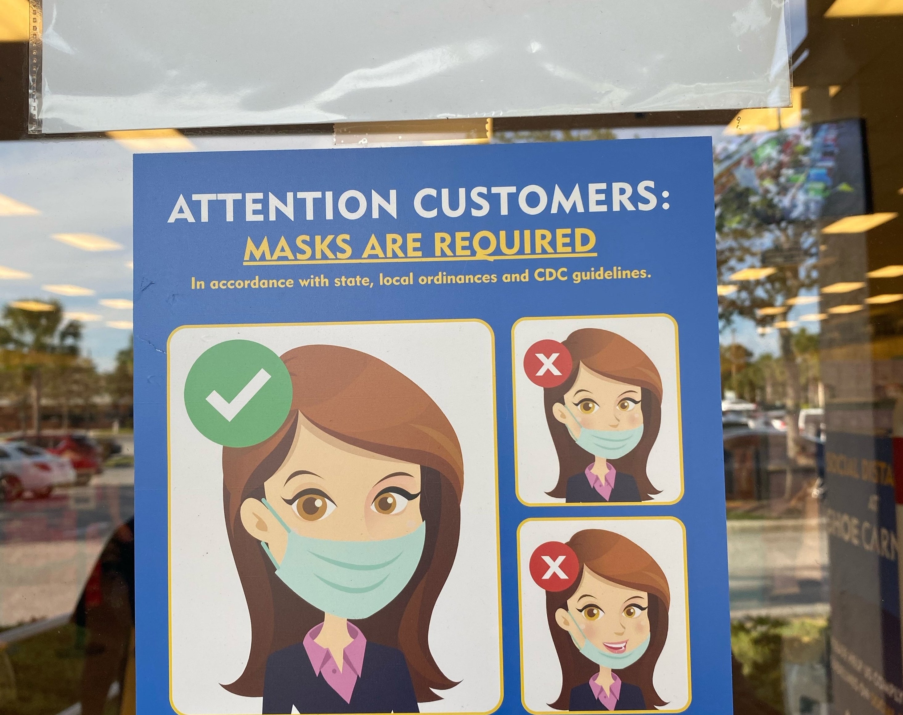 A flier demonstrating the correct way to wear a mask