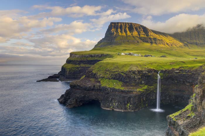 Seaside cliffs in the Faroe Islands.