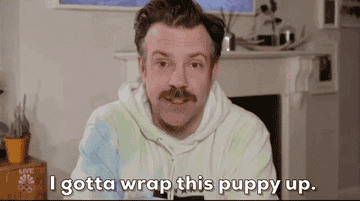 GIF of Jason Sudeikas saying I gotta wrap this puppy up
