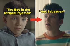 Asa Butterfield acting in The Boy in the Striped Pajamas and in Sex Education