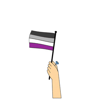 A GIF of an animated hand holding the ace flag