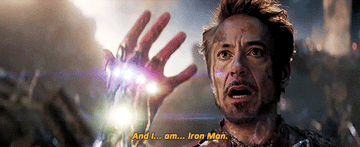 Tony saying &quot;I am iron man&quot; and snapping