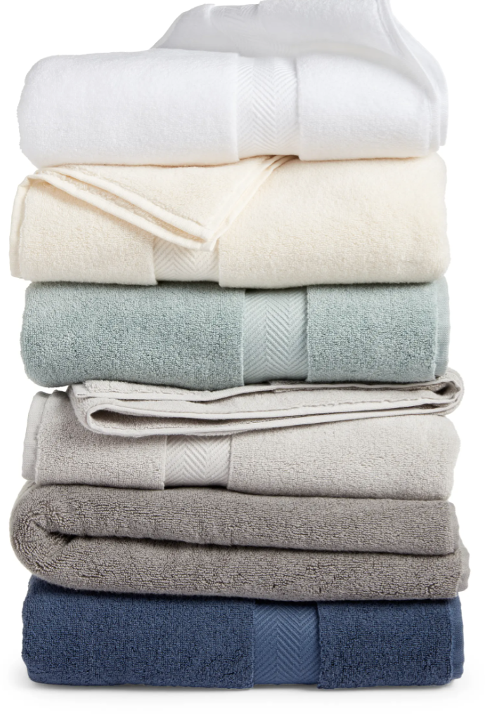 pile of colored bath towels