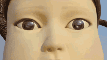 The robotic doll from Squid Game with her eyes moving back and forth
