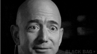 Jeff Bezos laughing.