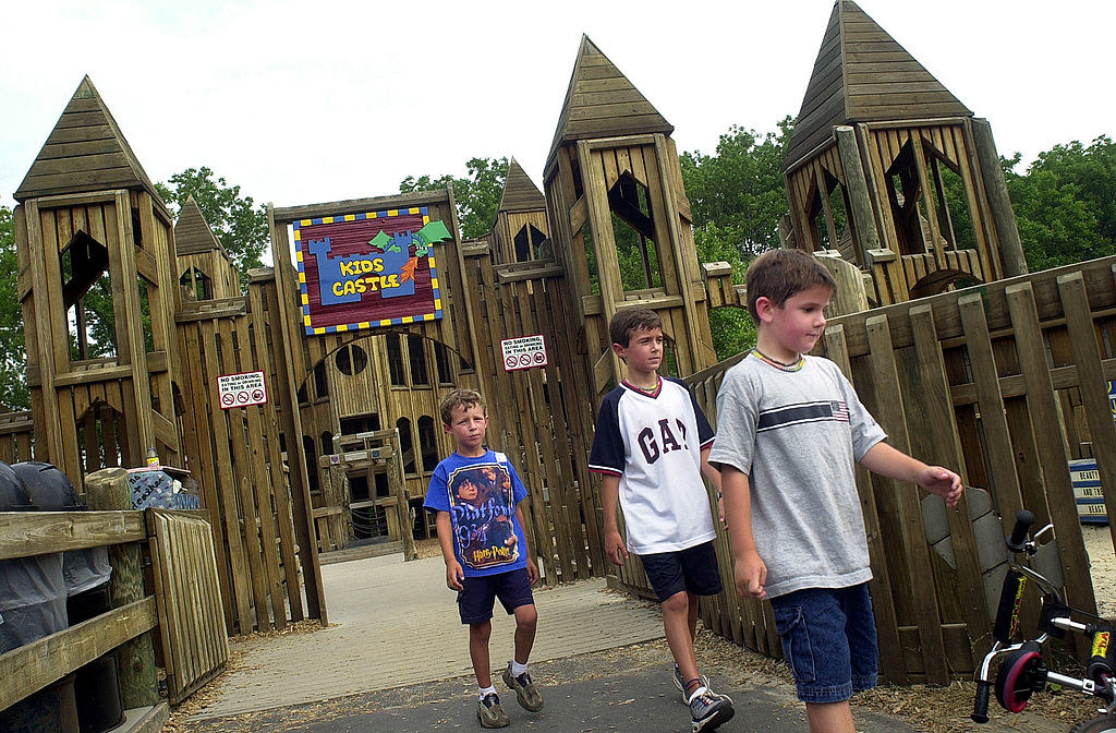 a wooden playground