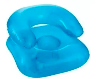 a blue plastic chair