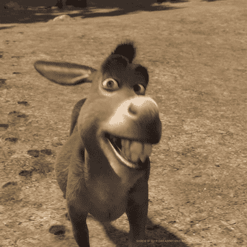 Animated donkey smiling