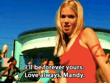 a gif of mandy saying ill be forever yours. love always, mandy