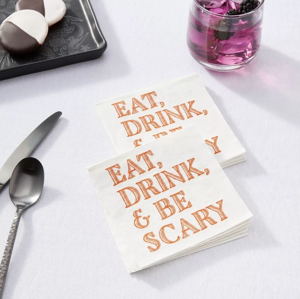 Eat, drink and be scary napkins