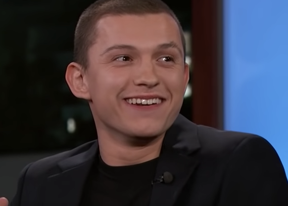 Tom Holland being interviewed on "Jimmy Kimmel Live"