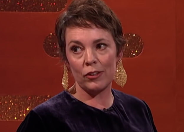 Olivia Colman being interviewed